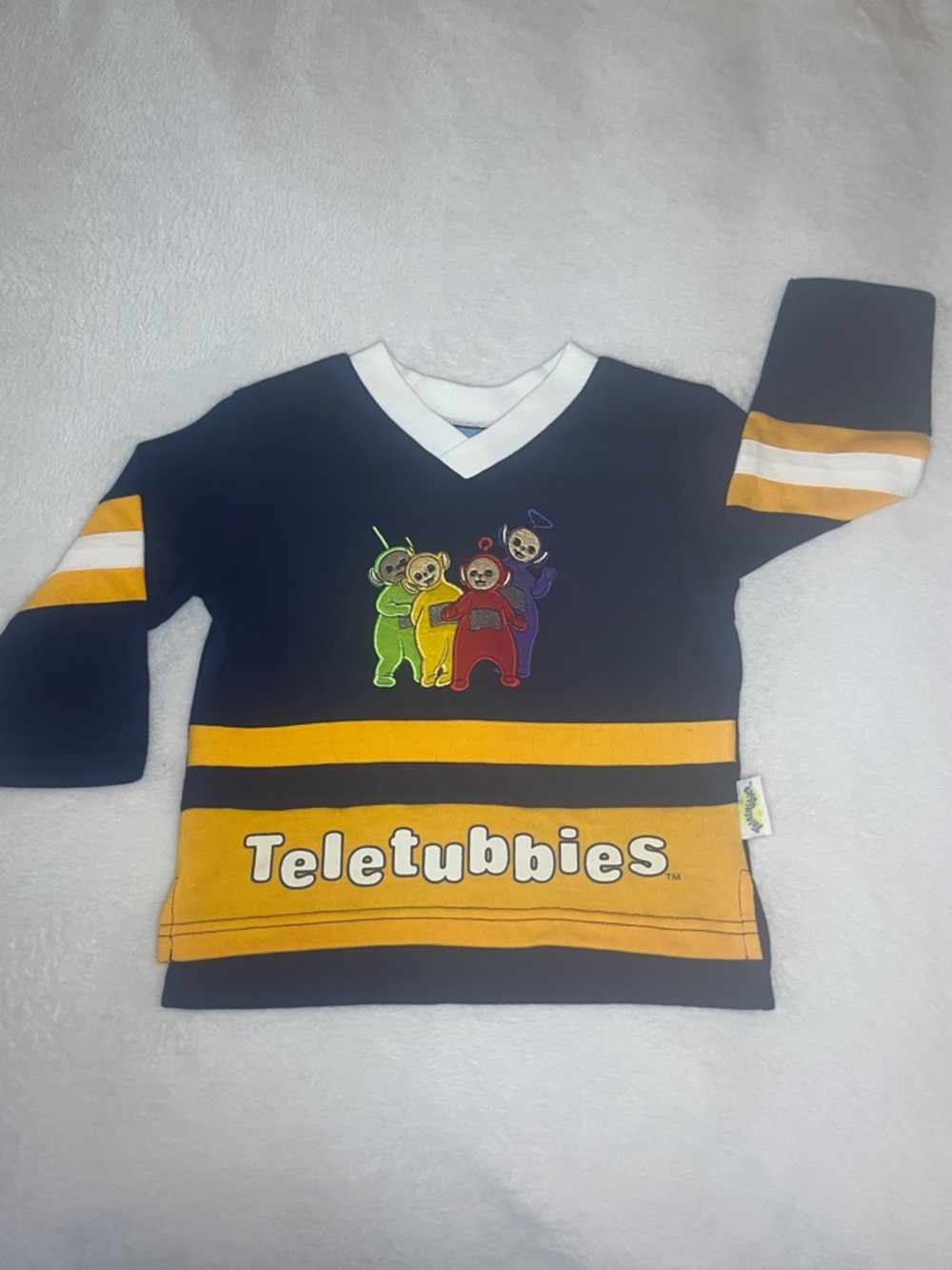 **Extremely RARE** Vintage Teletubbies Colorblock Hockey Jersey
